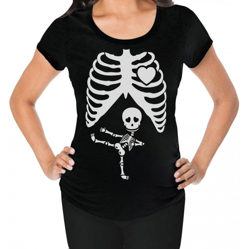 Pregnant Xray Halloween Baby Broom Witch Skeleton - Halloween - Greenturtle