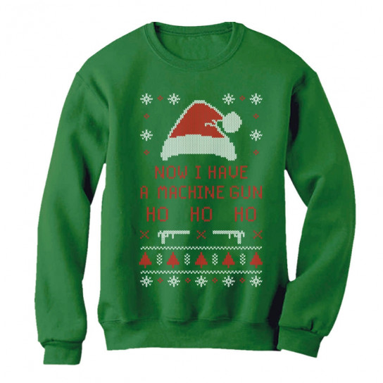 Now Have a Machine Gun Ho-Ho-Ho Ugly Xmas Sweater Christmas - Greenturtle