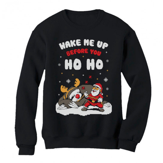 Wake Me Up Before You HO HO Santa Sloth Ugly Xmas