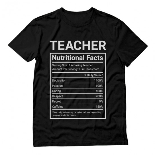 Teacher Nutritional Facts Label - Teacher - Greenturtle