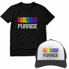 Purride Gay & Lesbian Pride Cat Lover Rainbow T-Shirt and Cap